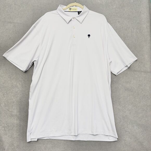 Full Turn Mens Performance Golf Polo 2XL White Old Palm Club Custom Logo Shirt - Picture 2 of 8